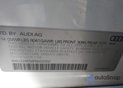2015 Audi A8 L 4.0T from USA, damaged, VIN WAU32AFDXFN022202